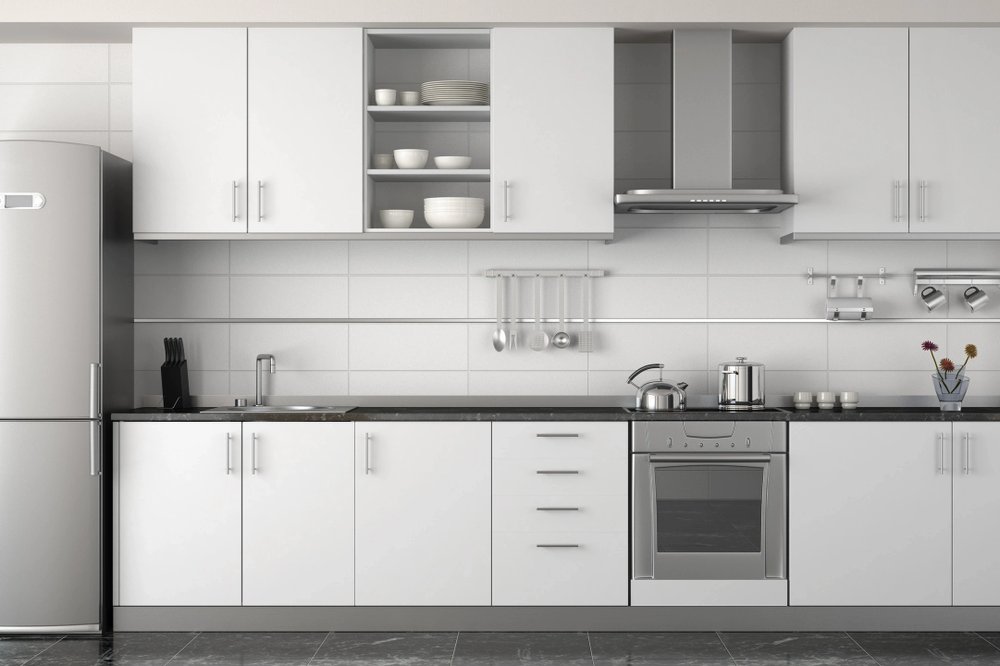 White Modern Kitchen — Matte lacquer cabinets
