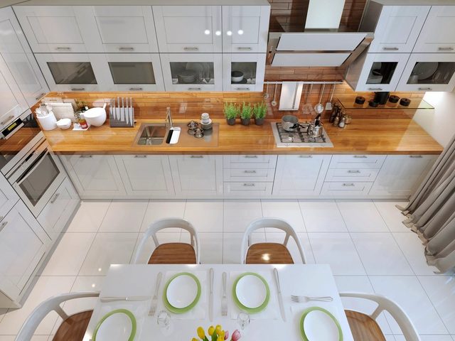 White & Oak Kitchen — Oak veneer + lacquer