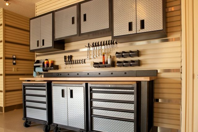 Garage Storage System — Powder-coated steel + MDF